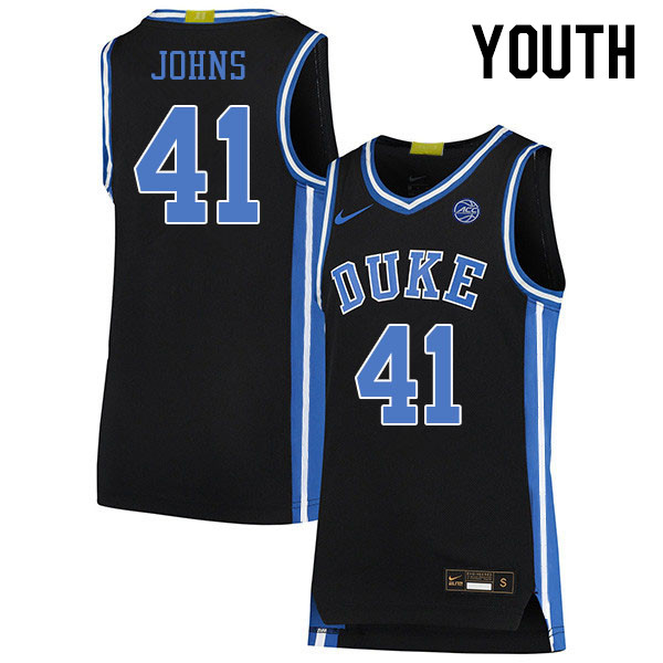 Youth #41 Max Johns Duke Blue Devils 2022-23 College Stitched Basketball Jerseys Sale-Black